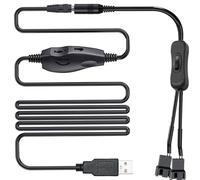 RUNCCI-YUN regulador de ventilador 12V USB,USB DC 5V Refuerzo a 12V 2 pines controlador velocidad ventilador con DC a 3/4 pines Cable adaptador de corriente ventilador,con encendido/apagado(1 a 2)