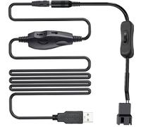 RUNCCI-YUN regulador de ventilador 12V USB,USB DC 5V Refuerzo a 12V 2 pines controlador velocidad ventilador con DC a 3/4 pines Cable adaptador de corriente ventilador,con encendido/apagado
