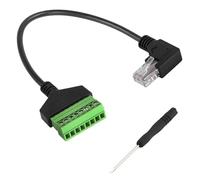 RUNCCI-YUN RJ45 Terminal de tornillo RJ45 macho a 8 pines Terminal de bloque de tornillo Cable sin soldadura para Cat5 /6/7 Extensor Ethernet AV Adaptador de red CCTV (30cm curva a la derecha)