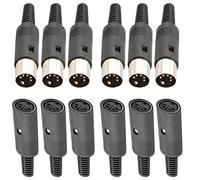 RUNCCI-YUN12pcs 5 Pines Conector DIN, soldar Conector DIN, para Interfaz midi,Clavija Teclado Piano, Controlador, Caja de ritmos, Máquina de tambores, Secuenciador, Sampler, Procesador de efectos