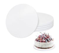Rundago 5 Piezas Tableros para Tartas, Bandeja de Pastel Redonda 13 mm de Grosor, Carton Bandeja de Tartas Reutilizable, Base Tartas Redonda Blanco para Tartas de Boda/Cumpleaños/Fiesta (25.4 cm)