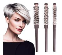 Rundbürste Klein, 3 Stück Rundbürste zum Föhnen, Kleines Rundbürste für Weiche, Voluminöse Föhnbürste Haarbürste für Damen und Herren, Kurzes Haar, Stufen, Pony, Ansatz, Bart