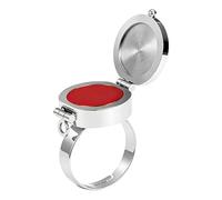 Runder Lippenbalsam-Ring mit Geheimfach - Eleganter Medaillon-Ring aus Edelstahl - Tragbarer Mini-Organizer für Lippenpflege, Parfum & Make-up - Stilvolles Accessoire für Damen, Teenager & Reisen