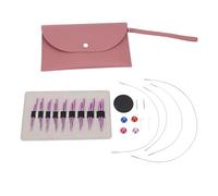 Rundstricknadeln Set abnehmbar 3.0 6.0mm lila farbe austauschbare Rundstricknadeln Kit für Strickhandwerk Anfänger und Profis Aluminium Edelstahl PU 18 Nadeln Christmas Gifts