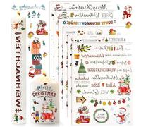RUNEAY Adhesivos de velas 6 piezas - Película deslizante de agua de Navidad Adhesivo de vela Tatuaje de vela Película de vela Papel de transferencia Película de transferencia Adhesivo de vela Pegatina