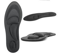 Runee Plantilla de espuma viscoelástica para ayudar a la fascitis plantar y el dolor de pies. Metatarso amortiguador, soporte de arco y soporte para el talón (negro, grande)