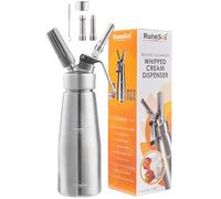 Runesol Sifón de Cocina Profesional Aluminio 500ml, Sin Fugas, 3 Boquillas de Acero Inoxidable, Sifon Cocina para Espumas, Facil de Usar Sifones de Cocina para Postres y Nata Montar, Siphon de Espuma