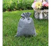 RUNGG 5-20 unids/lote bolsa de regalo de yute de arpillera de lino Natural bolsa con cordón de cumpleaños para embalaje de dulces de boda y fiesta