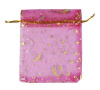 RUNGG 50 unids/lote bolsa de organza bolsa de regalo color oro luna estrella regalos bolsas para boda fiesta caramelo bolsa joyería embalaje