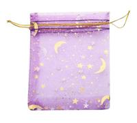 RUNGG 50 unids/lote bolsa de organza bolsa de regalo color oro luna estrella regalos bolsas para boda fiesta caramelo bolsa joyería embalaje