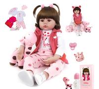 RUNGQIANY Bebe Reborn NiñA 22 Pulgadas 55cm MuñEcas Reborn Vinilo Silicona Suave/Cuerpo De AlgodóN MuñEca Reborn NiñA NiñOs NiñAs Juguetes Y Regalos Bebes