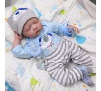 RUNGQIANY Muñecas Reborn Suave Vinilo De Silicona/Las Extremidades De La Cabeza Son Extra Suaves Y Flexibles/Cuerpo De AlgodóN Bebe Reborn 22 Pulgadas 55 Cm Baby Reborn Silicona Juguetes Regalo