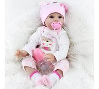 RUNGQIANY Realistas Muñecas Reborn 22 Pulgadas 55cm Vinilo Silicona Suave/Cuerpo De AlgodóN MuñEca NiñA NiñOs NiñAs Juguetes Y Regalos Bebes Reborn