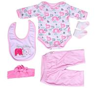 RUNGQIANY Ropa De Bebe Reborn NiñA Set Elefante Talla 50cm-55cm Bebe Reborn NiñA Lavable Bebé Reborn Ropa TamañO ReciéN Nacido Idoneidad Chicos NiñAs/Bebe Reborn Silicona(Bebe Reborn Ropa 56 Cm)
