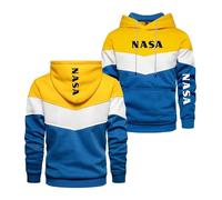 RUNGZ Sudadera con Capucha Cómoda para Hombre Ropa Deportiva para La NASA Sudadera con Capucha Colisión Color Outwear Tops Sudaderas De Manga Larga Abrigo-Yellow||XL