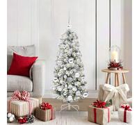 Runheo Árbol de Navidad artificial plegable verde y blanco, 120 cm, con cadena de luces LED, estructura de metal estable, ideal para salón, decoración festiva, modos de flash versátiles, funciona con