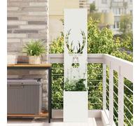 Runheo Lona de privacidad para jardín, diseño de animales, color blanco, 32 x 32 x 150 cm, acero laminado en frío, con incrustaciones decorativas, resistente al viento, para terraza, balcón y jardín
