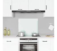Runheo Panel trasero de cocina de cristal templado blanco leche, 70 x 60 cm, protección contra salpicaduras con material de montaje, resistente a los arañazos, resistente al calor, higiénico, para
