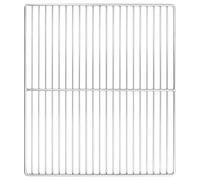 Runheo Parrilla plateada de acero inoxidable, 45 x 40 cm, rectangular, resistente al calor, ideal para jardín, terraza y exterior, accesorios de barbacoa para carbón vegetal y barbacoa de gas