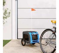 Runheo Remolque de bicicleta para perros azul y gris de tela Oxford y hierro, 124 x 53 x 53 cm, plegable con ventana de malla y ventilación, carrito de transporte para perros, cachorros, gatos