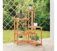 Runheo Soporte para flores de madera de abeto maciza, 62,5 x 61,5 x 101,5 cm, estantería para plantas con soporte de pared para balcón, salón, terraza, escalera decorativa para flores y mesa de