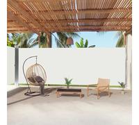 Runheo Toldo lateral extensible, color crema, 220 x 1000 cm, protección solar resistente a los rayos UV, impermeable, con función de enrollado automático para jardín, terraza, balcón, incluye