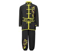 Runhomal Conjuntos Artes Marciales Ropa Unisex Niños Niños Niñas Uniformes Tradicionales Chino Tai Chi Chino Kung Fu, Negro , 11-12 años