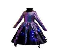 Runhomal - Disfraz de bruja para niños, para niñas, disfraz de bruja, cuento de hadas, para niñas, fiesta de Halloween, 5 a 13 años, color morado