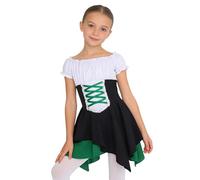 Runhomal - Disfraz de pirata para niños, vestido medieval para niñas, disfraz de la Renacimiento, vestido de reina pirata, disfraz vikingo victoriano, vacaciones, verde, 9-10 años