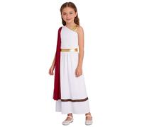 Runhomal Niños Toge Vestido De Toga Griega Y Romana Antiguo Traje Toge Para Niñas Fiestas Traje Juego De Rol De La Nobleza Romana Borgoña 11-12 años