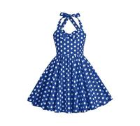 Runhomal Niños Vestidos Estilo de los 50 años para Niñas Vestidos Vintage 50 años para Niñas Reunión Familiar Graduación Fin de Estudios, azul, 5-6 Años
