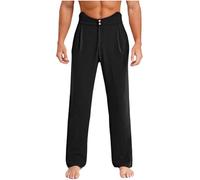 Runhomal Pantalones Danza Hombre Pantalones De Baile Latino Hombre Competición Tango Parte Rumba Pantalones Cuadrados Moderno Pantalones De Jazz, Negro , 3XL