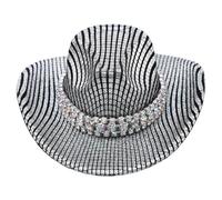 Runhomal - Sombrero de neón para mujer, gorro de mezclilla, para mujer, mini disfraces de cosplay, para noche, gorro de 1 diamantes de imitación a cuadros negros, talla única