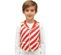 Runhomal Top sin mangas Santa Claus Chalecos de Navidad para niños Impresión Cannes Candy Stripe Chaqueta Rayas Juegos De Papel Tema Fiesta 5-16 Años, rojo y blanco, 13-14 Años