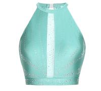 Runhomal Vestido Danza Lírica Mujer Top Baile Contemporáneo Top Lírico para Mujeres Cursos Ballet Espectáculo Escuela Corto, verde menta, S