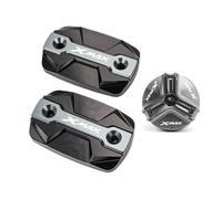 runhuabaihuo For Xmax 300 2023 XMAX300 X-MAX 250 2017-2022 2023 Cubierta de depósito de líquido de Frenos Delantero de Motocicleta Tapa de llenado de Aceite de Motor(1Set-Grey)