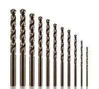 Runihorn Juego de brocas para metal HSS-E Cobalt Pro, 11 piezas, juego de brocas 1-6 mm, pasos de 0,5 mm, brocas HSS, juego de brocas de cobalto, para acero inoxidable, acero, hierro, etc