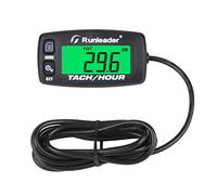 Runleader Cronómetro digital del motor, Recordatorio de mantenimiento Tacómetro para montar Cortacésped Tractor Generador Motocicleta marina Compresor y equipo alimentado por gas (Button-BK)