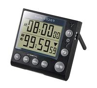 Runleader Digital Dual Kitchen Timer, Bakery Timer, Count down/Count up timer with Magnetic back, START/STOP, Alarm recordator, for Cooking Learning Sport office (batería incluida) (KT002-BK)