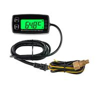 Runleader Indicador digital de temp de agua de aceite, pantalla de RPM actuales, alerta de temp y RPM, seguimiento de horas de trabajo para el compresor de motores fuera de borda del generador de cort