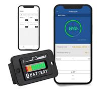 Runleader RL-BI003-BT Indicador Bluetooth de Batería de Derivación, Aplicable a Baterías de Plomo Ácido LiFePO4 18650 DC 12V a 48V.