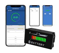 Runleader RL-BI028-BT Voltímetro Indicador de Batería Bluetooth DC 12V a 48V, Funciona con Baterías de Plomo Ácido, GEL, AGM, "Trojian", LiFePO4 y 18650 Litio.