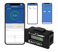 Runleader RL-BI029-BT DC 12V a 48V Bluetooth Operado Indicador de Batería Voltímetro, Funciona para plomo ácido, GEL, AGM, "Trojian", LiFePO4 y 18650 baterías de litio.