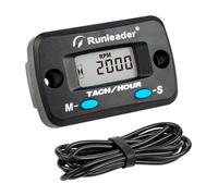 Runleader, tacómetro digital/medidor de horas, recordatorio de mantenimiento para cortadora de césped, generador, motocicleta, motor fuera de borda, motosierra acuática, motosierra, etc. (Blue)