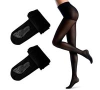 Runmeihe 2 Pares de Collant da Donna, 40D&80D&120D Pantimedias y Medias Opacas Suaves y Elegantes para Mujer para Primavera Otoño (FR/ES, Letras, S, Regular, Regular, 40D Black)