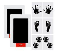 Runmeihe Kit de 8 piezas de manos y huellas de bebé sin tinta, almohadillas de tinta de tacto limpio, herramientas de impresión de huellas de mascotas para perros y gatos, almohadilla de sello sin