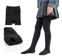 Runmeihe Mallas con Forro Polar para Niñas, Medias Termicas Opacas de Invierno, Mallas Térmicas Elásticas con Doble Forro
