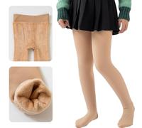 Runmeihe Mallas con Forro Polar para Niñas, Medias Termicas Opacas de Invierno, Mallas Térmicas Elásticas con Doble Forro