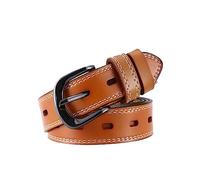 RUNMIND Cinturón de mujer de cuero genuino, cinturón casual con hebilla de aleación, cinturón de cuero de mujer para jeans, Camello, 110cm