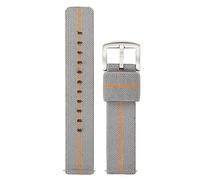 RUNMIND Correa de reloj de nailon, correa de reloj de liberación rápida con hebilla de pasador de acero inoxidable, correa de reloj de repuesto, naranja gris, 22mm